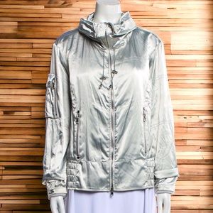 Ralph Lauren silver bomber jacket.